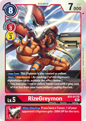 RizeGreymon - BT4-017 (Resurgence Booster Reprint)