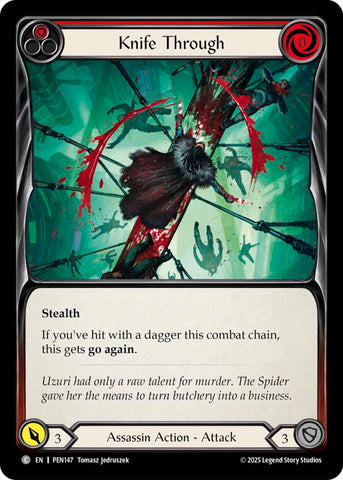 Knife Through (Red) (Rainbow Foil) [PEN147] (Compendium of Rathe)  Rainbow Foil