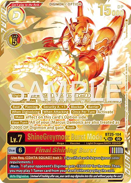ShineGreymon: Burst Mode // Final Shining Burst (Rare Pull)